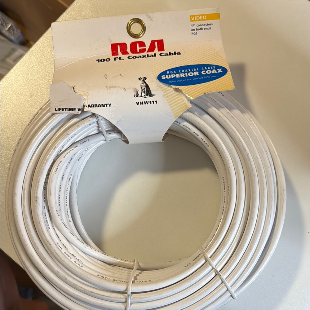 White Coaxial Cable - 100 Ft
